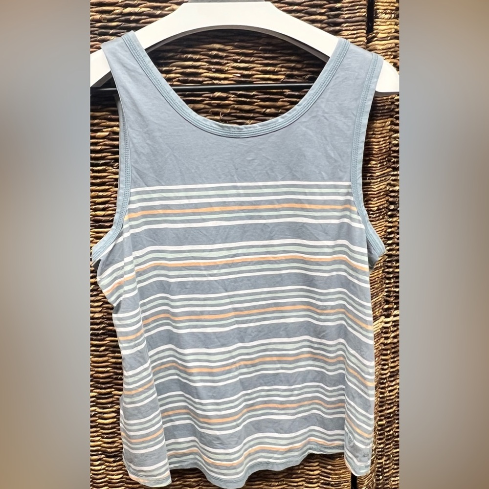 Kuhl Striped Tank Top - Blue and Tan- Solstice, Womens Large - Picture 6 of 9